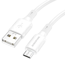 Кабель BOROFONE BX80 Succeed Micro USB, 2.4A, длина 1 метр, цвет белый