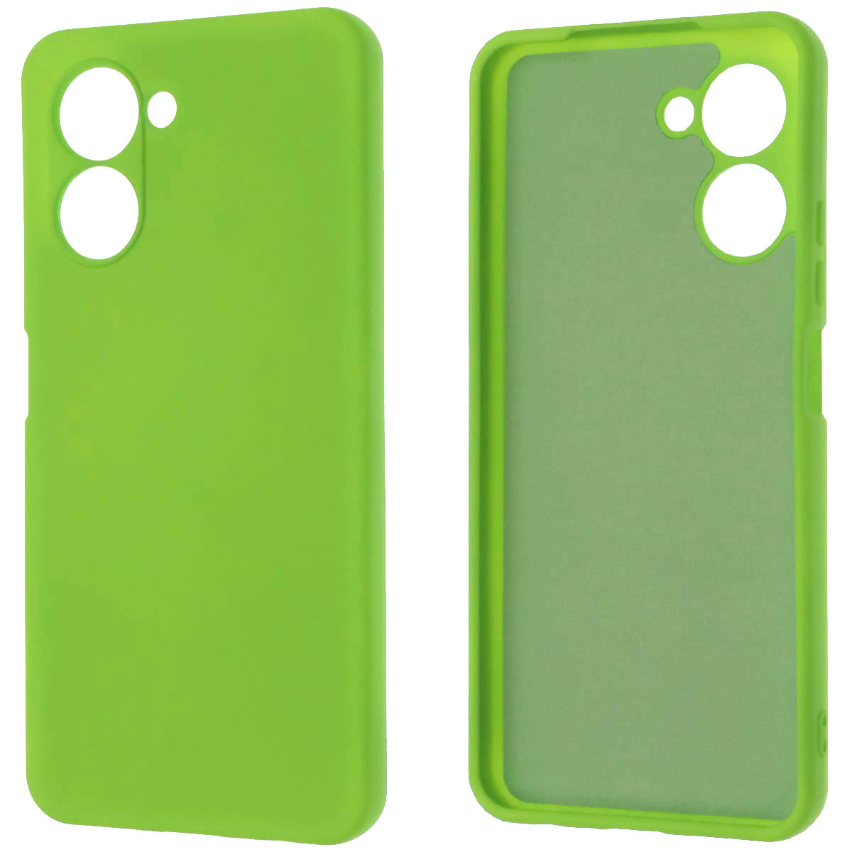 Чехол накладка NANO для Realme C33, защита камеры, силикон, бархат, цвет ярко зеленый