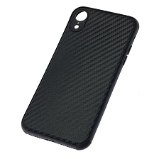 Чехол накладка для APPLE iPhone XR, силикон, карбон, цвет черный