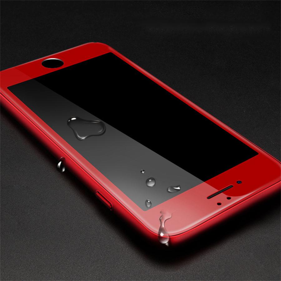 Защитное стекло 3D для APPLE iPhone 6 Plus (5.5") красный кант Monarch.