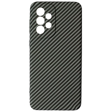 Чехол накладка KING для SAMSUNG Galaxy A33, силикон, бархат, карбон, цвет серый