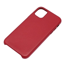 Чехол накладка Leather Case для APPLE iPhone 11, силикон, бархат, экокожа, цвет малиновый