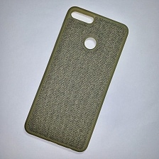 Чехол накладка для HUAWEI Y9 2018, Y9 Pro, силикон, под джинс, цвет золотистый