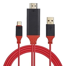 Адаптер Earldom ET-WS8C Type-C на HDMI, длина 2 метра, цвет красный