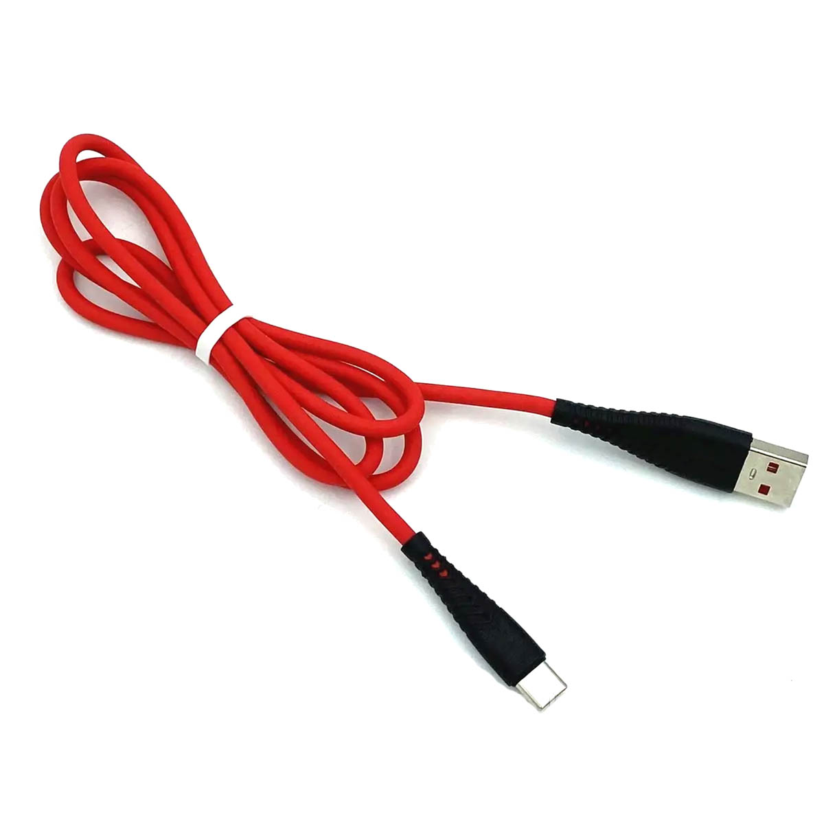 Кабель DENMEN D19T USB Type С, 2.4A, длина 1 метр, цвет красный