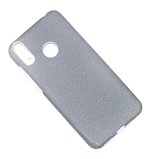 Чехол накладка Shine для HUAWEI Honor 8C, силикон, блестки, цвет серебристый