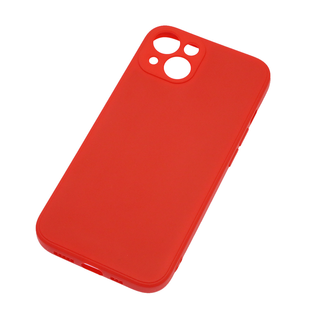 Чехол накладка для APPLE iPhone 13, силикон, бархат, цвет красный