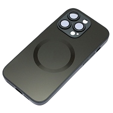Чехол накладка с поддержкой MagSafe для APPLE iPhone 13 Pro (6.1"), защита камеры, силикон, пластик, цвет темно серый