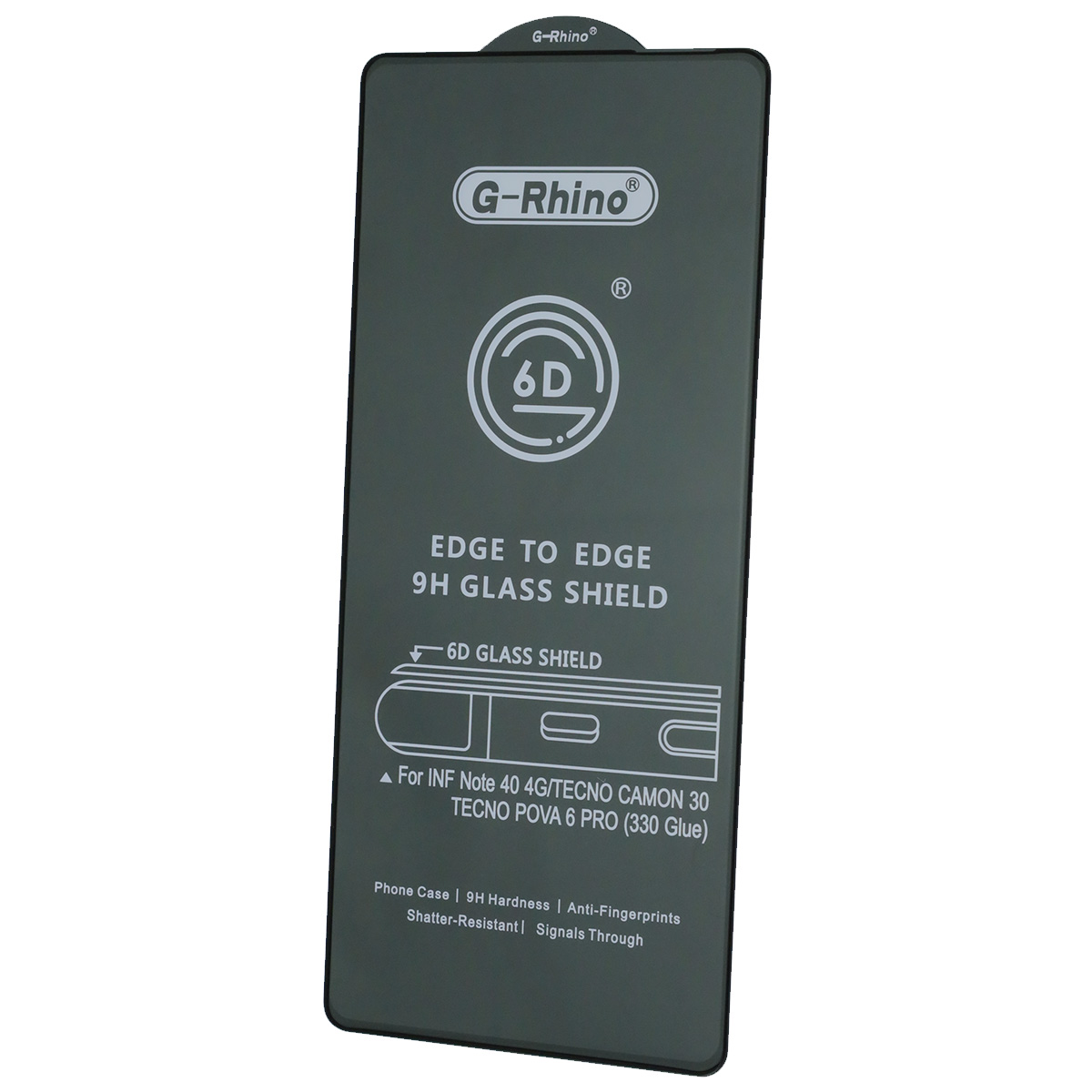 Защитное стекло 6D G-Rhino для INFINIX Note 40 4G, INFINIX Note 50, TECNO Pova 6, TECNO Pova 6 Pro 5G, TECNO Camon 30, TECNO Camon 30 5G, TECNO Camon 40 4G, цвет окантовки черный