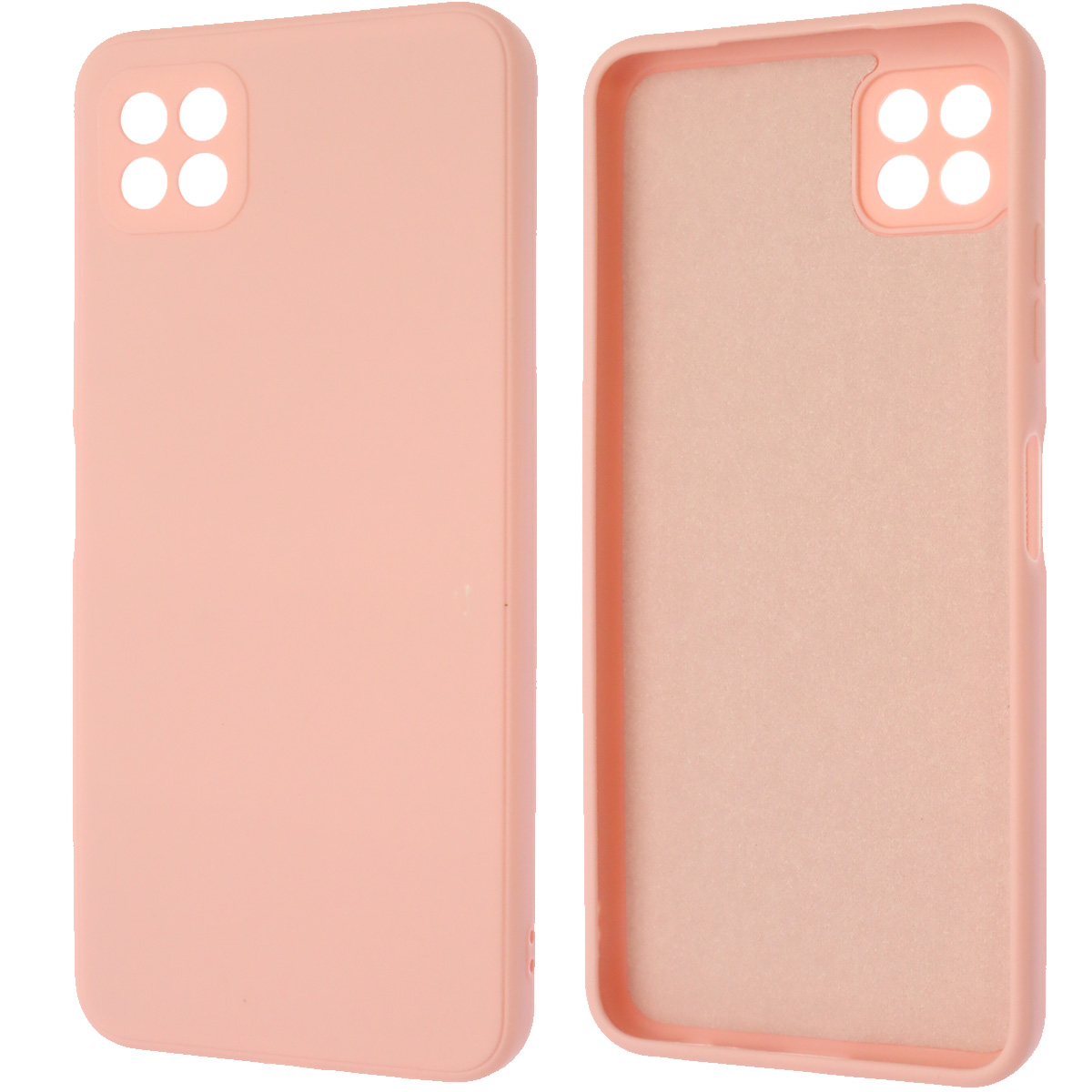 Чехол накладка для SAMSUNG Galaxy A22s 5G (SM-A226B), силикон, бархат, цвет розовый песок