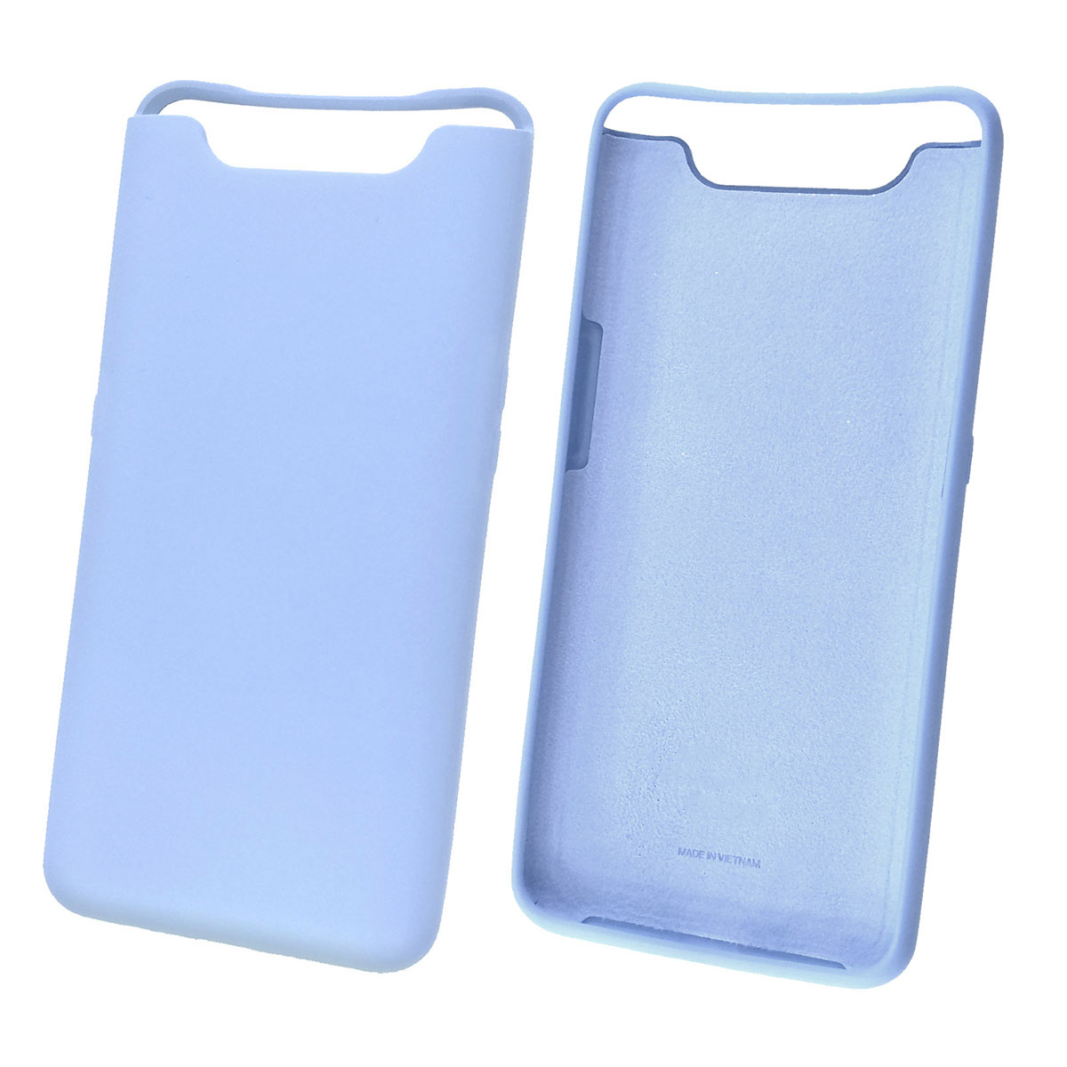 Чехол накладка Silicon Cover для Samsung A80 2019 (SM-A805), силикон, бархат, цвет голубой.