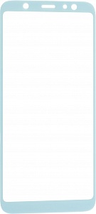 Защитное стекло 5D Full Glass /полный экран, упак-картон/ для Samsung A6 2018 голубой.