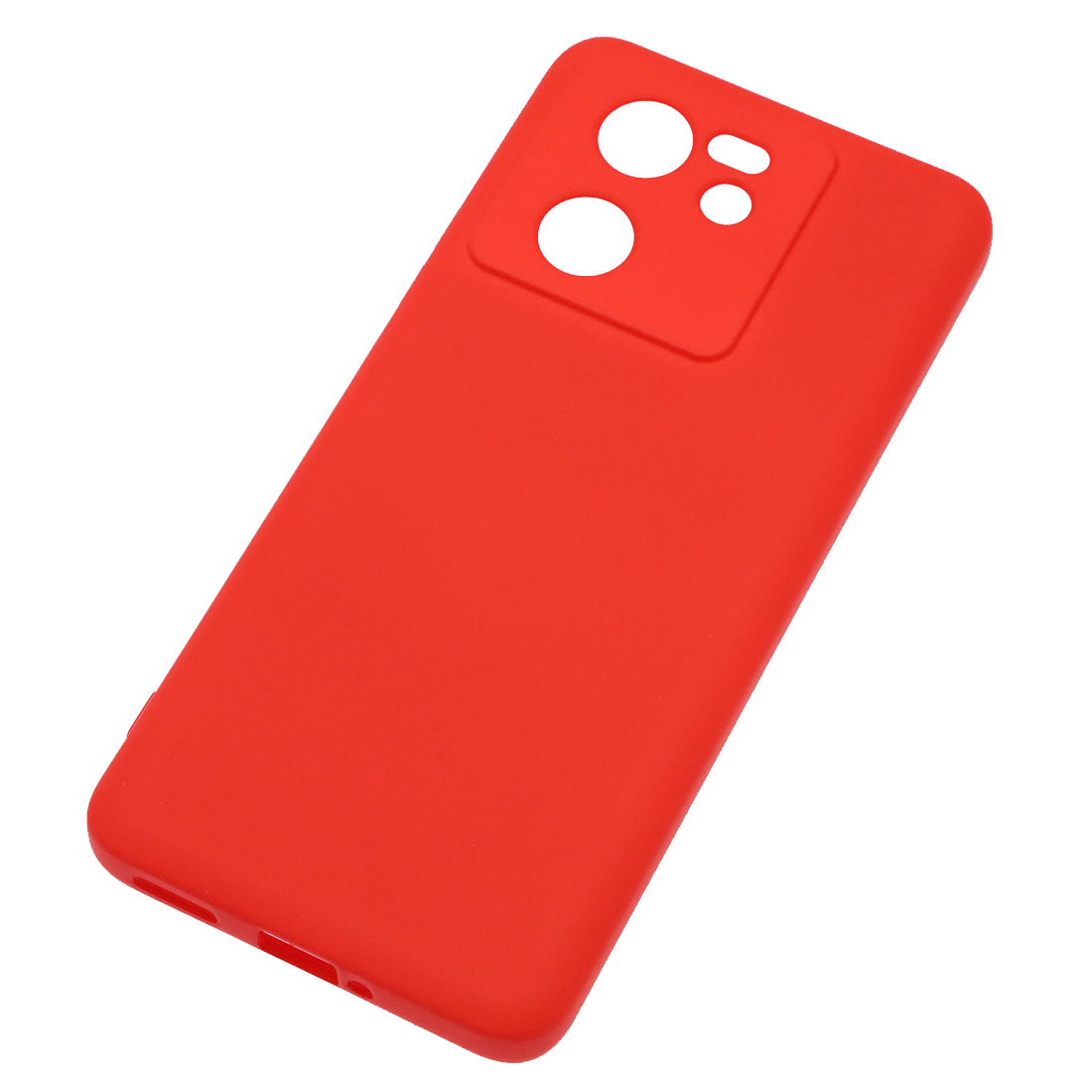 Чехол накладка Silicon Cover для XIAOMI 13T, XIAOMI 13T Pro, защита камеры, силикон, бархат, цвет красный