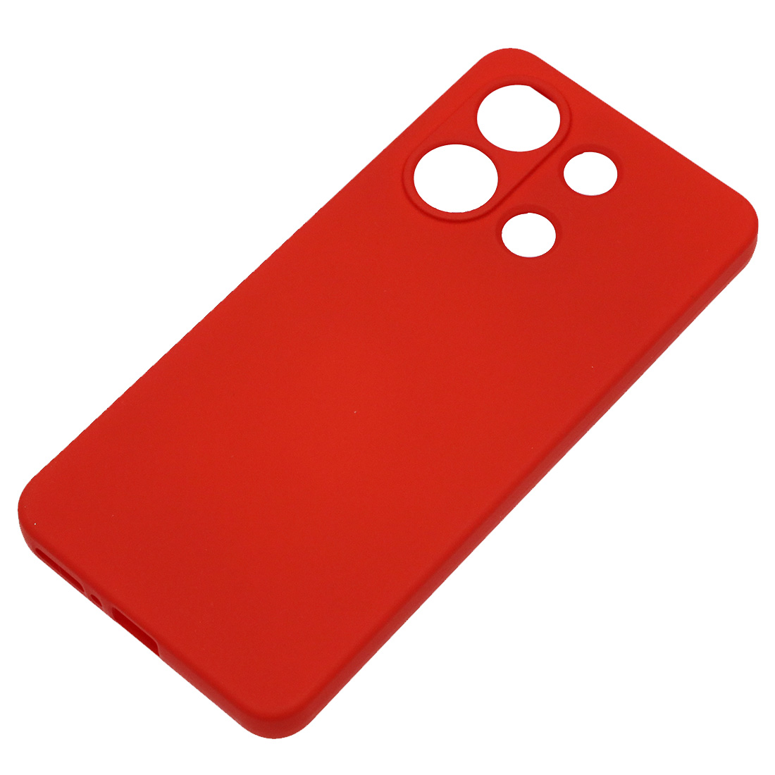 Чехол накладка NANO для XIAOMI Redmi Note 13 4G, защита камеры, силикон, бархат, цвет красный