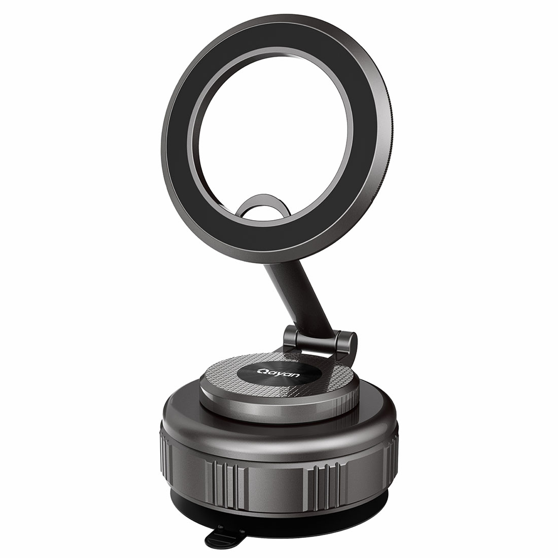 Автомобильный магнитный держатель QAYAN QH-184 на вакуумной присоске для смартфона, на приборную панель, цвет серебристый