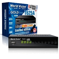 Цифровой эфирный приёмник, ТВ приставка DVB-T/T2/C World Vision T625A, цвет черный