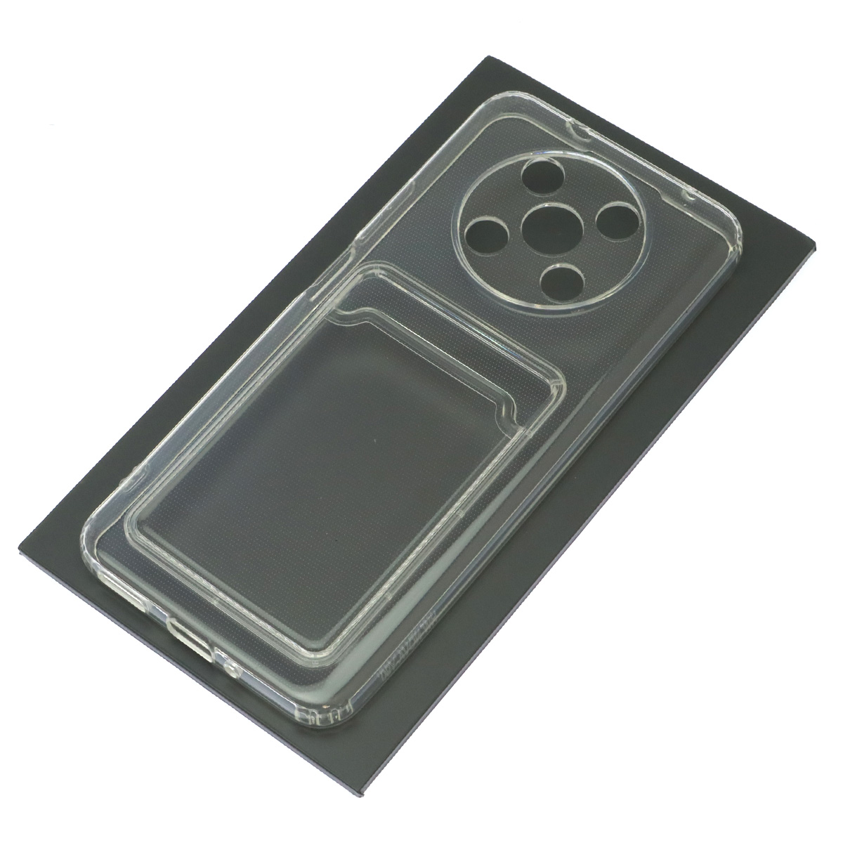 Чехол накладка CARD CASE для HUAWEI Nova Y90, силикон, отдел для карт, цвет прозрачный