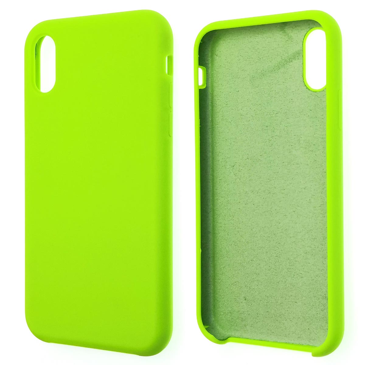 Чехол накладка Silicon Case для APPLE iPhone XR, силикон, бархат, цвет ярко зеленый