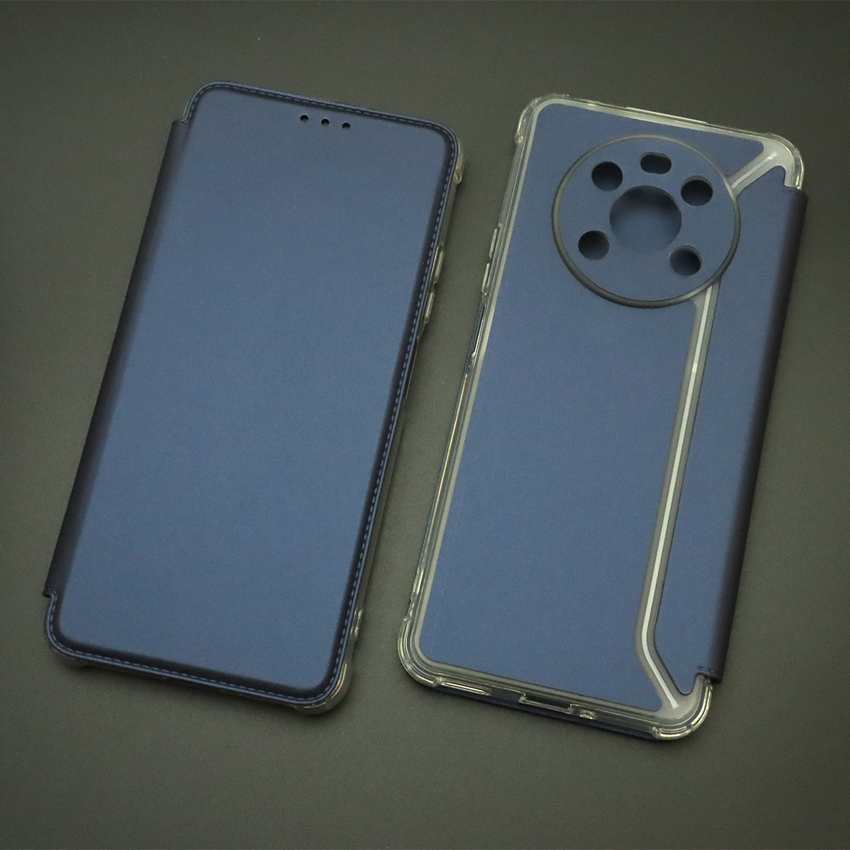 Чехол книжка для HUAWEI Honor X9, экокожа, визитница, цвет темно синий Чехол книжка для HUAWEI Honor X9, экокожа, визитница, цвет темно синий