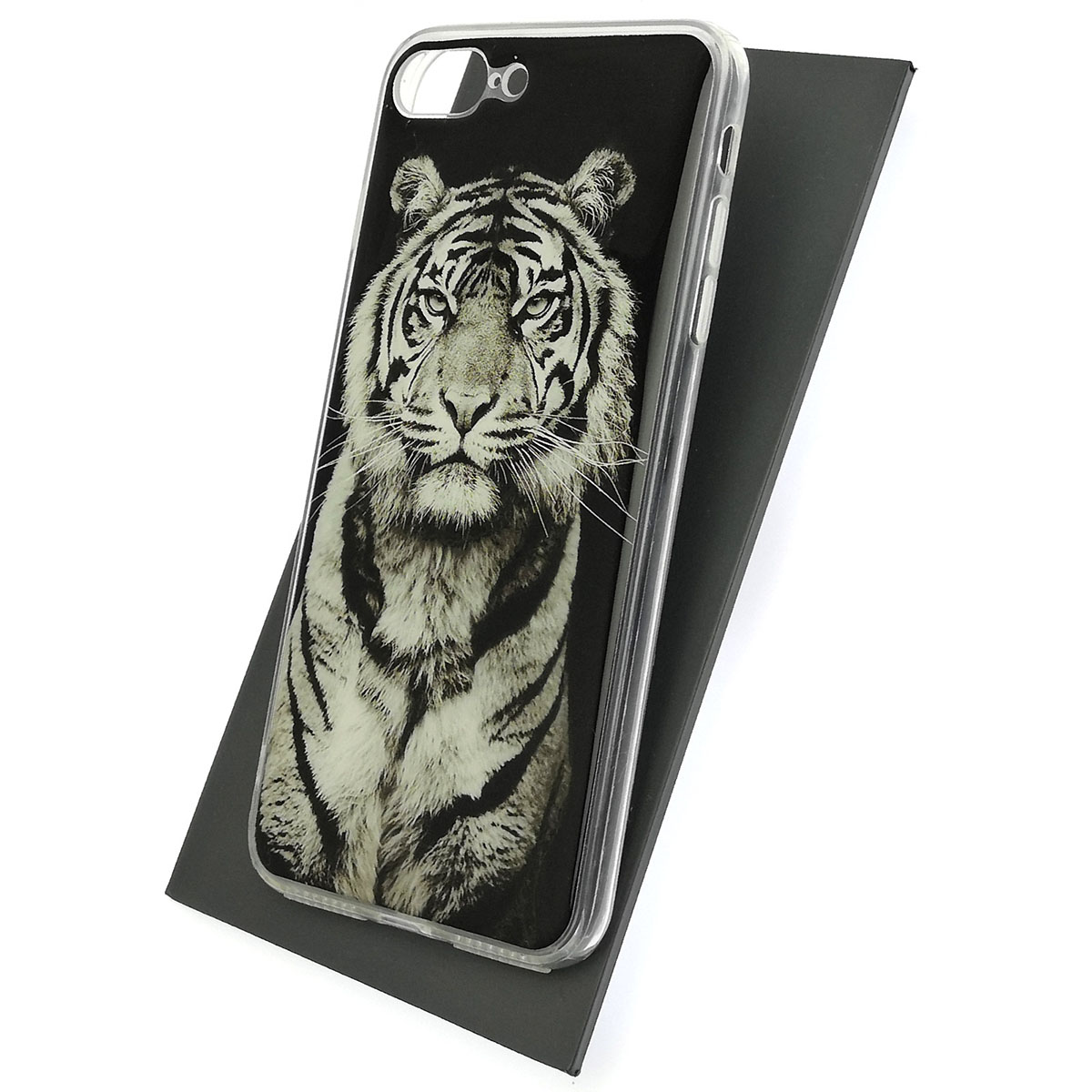 Чехол накладка для APPLE iPhone 7 Plus, iPhone 8 Plus, силикон, глянцевый, рисунок Грозный Тигр