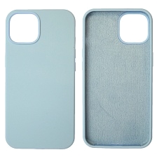 Чехол накладка Silicon Case для APPLE iPhone 14 (6.1"), силикон, бархат, цвет светло голубой