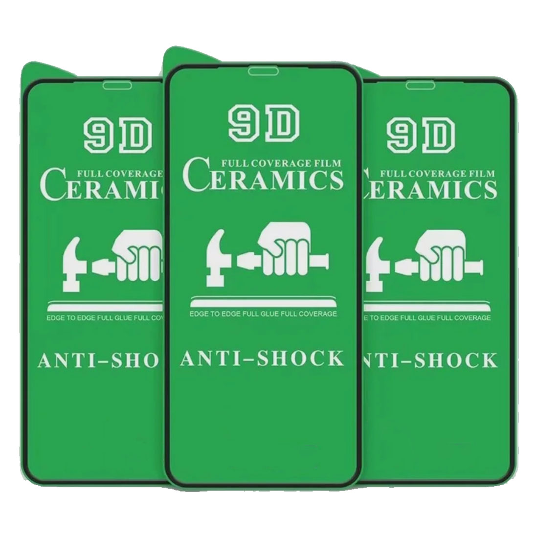 Защитное стекло 9D Ceramics для APPLE iPhone 13 (6.1"), iPhone 13 Pro (6.1"), iPhone 14 (6.1"), iPhone 16e (6.1"), цвет окантовки черный