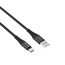 Кабель BOROFONE BX29 Endurant USB Type C, 3.0A, длина 1 метр, силикон, нейлоновая оплетка, цвет черный