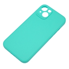 Чехол накладка для APPLE iPhone 13, защита камеры, силикон, матовый, цвет бирюзовый