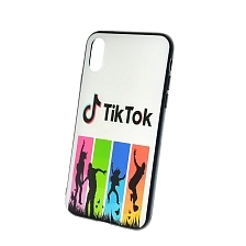 Чехол накладка для APPLE iPhone X, iPhone XS, силикон, рисунок TikTok танцы.