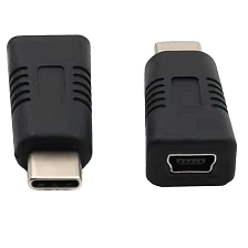 Адаптер, переходник с Mini USB на Type-C, цвет черный