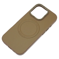 Чехол накладка Creative Stylish с поддержкой MagSafe для APPLE iPhone 16 Pro, защита камеры, экокожа, бархат, цвет коричневый Чехол накладка Creative Stylish с поддержкой MagSafe для APPLE iPhone 16 Pro, защита камеры, экокожа, бархат, цвет коричневый