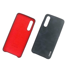 Чехол накладка для XIAOMI MI 9, силикон, экокожа, цвет чёрный.