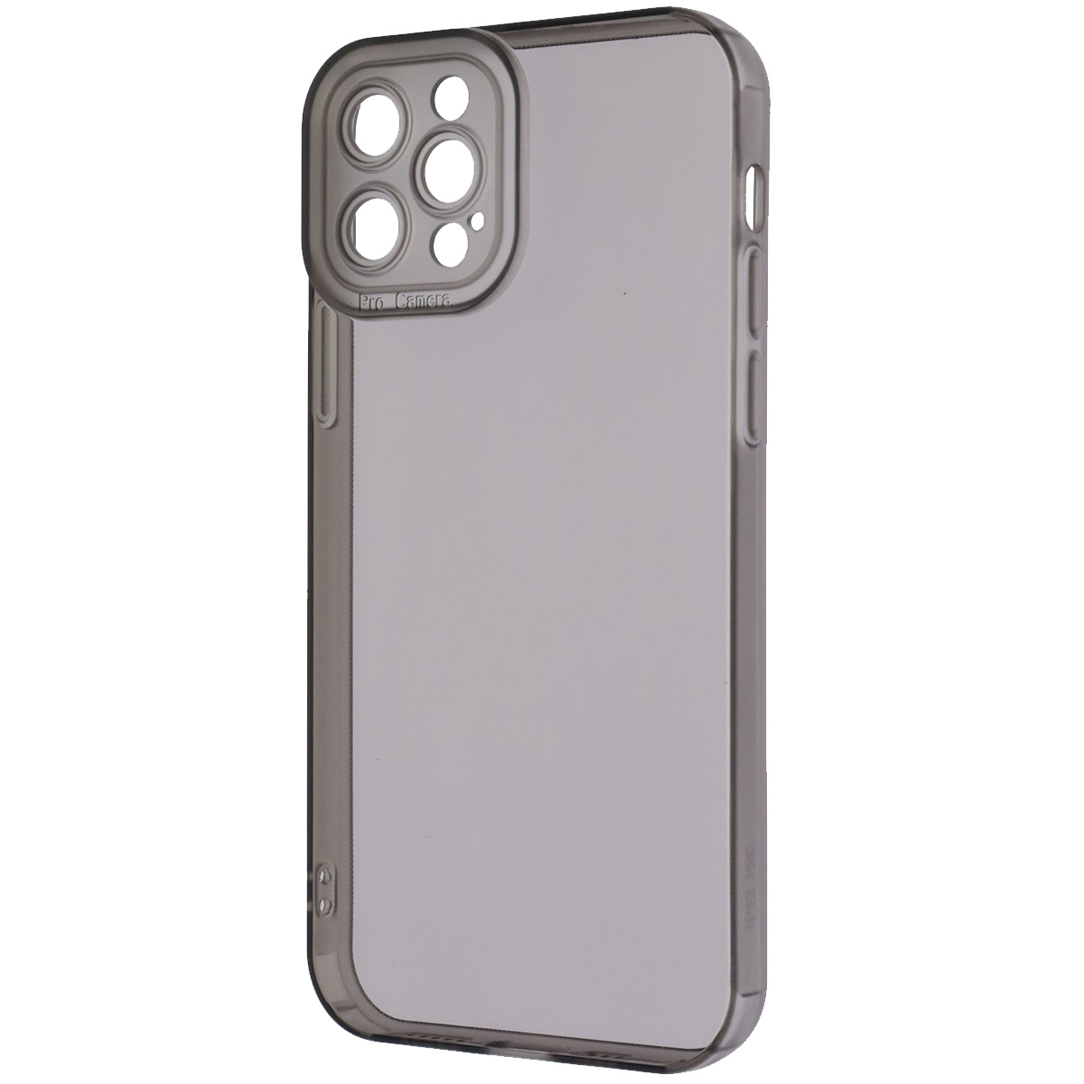 Чехол накладка CATEYES для APPLE iPhone 12 Pro (6.1"), защита камеры, силикон, цвет прозрачно черный