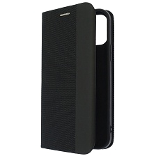 Чехол книжка MESH для APPLE iPhone 12 (6.1), iPhone 12 Pro (6.1), текстиль, силикон, бархат, визитница, цвет черный Чехол книжка MESH для APPLE iPhone 12 (6.1), iPhone 12 Pro (6.1), текстиль, силикон, бархат, визитница, цвет черный