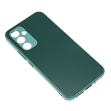 Чехол накладка для SAMSUNG Galaxy A54 5G, защита камеры, силикон, пластик, цвет темно зеленый