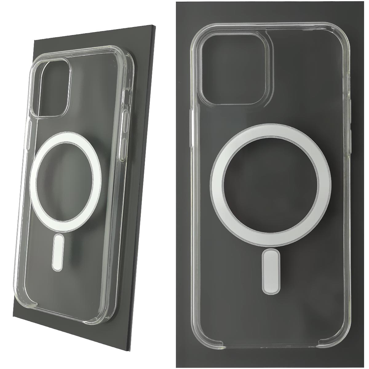 Чехол накладка Clear Case с поддержкой Magsafe для APPLE iPhone 12 (6.1"), iPhone 12 Pro (6.1"), силикон, цвет прозрачный