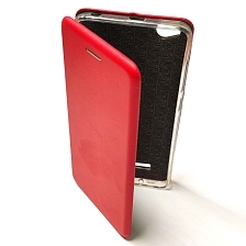 Чехол книжка для XIAOMI Redmi 4A, экокожа, визитница, цвет красный