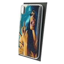 Чехол накладка для XIAOMI Redmi 7A, силикон, глянцевый, блестки, рисунок Девушка с синими волосами Чехол накладка для XIAOMI Redmi 7A, силикон, глянцевый, блестки, рисунок Девушка с синими волосами
