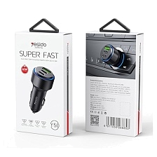 АЗУ (Автомобильное зарядное устройство) YESIDO Y50, 60W, 2 USB Type C, 1 USB, цвет черный