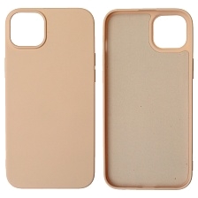 Чехол накладка NANO для APPLE iPhone 14 Plus, силикон, бархат, цвет розовый песок
