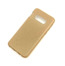 Чехол накладка Shine для SAMSUNG Galaxy S10e (SM-G970), силикон, блестки, цвет золотистый