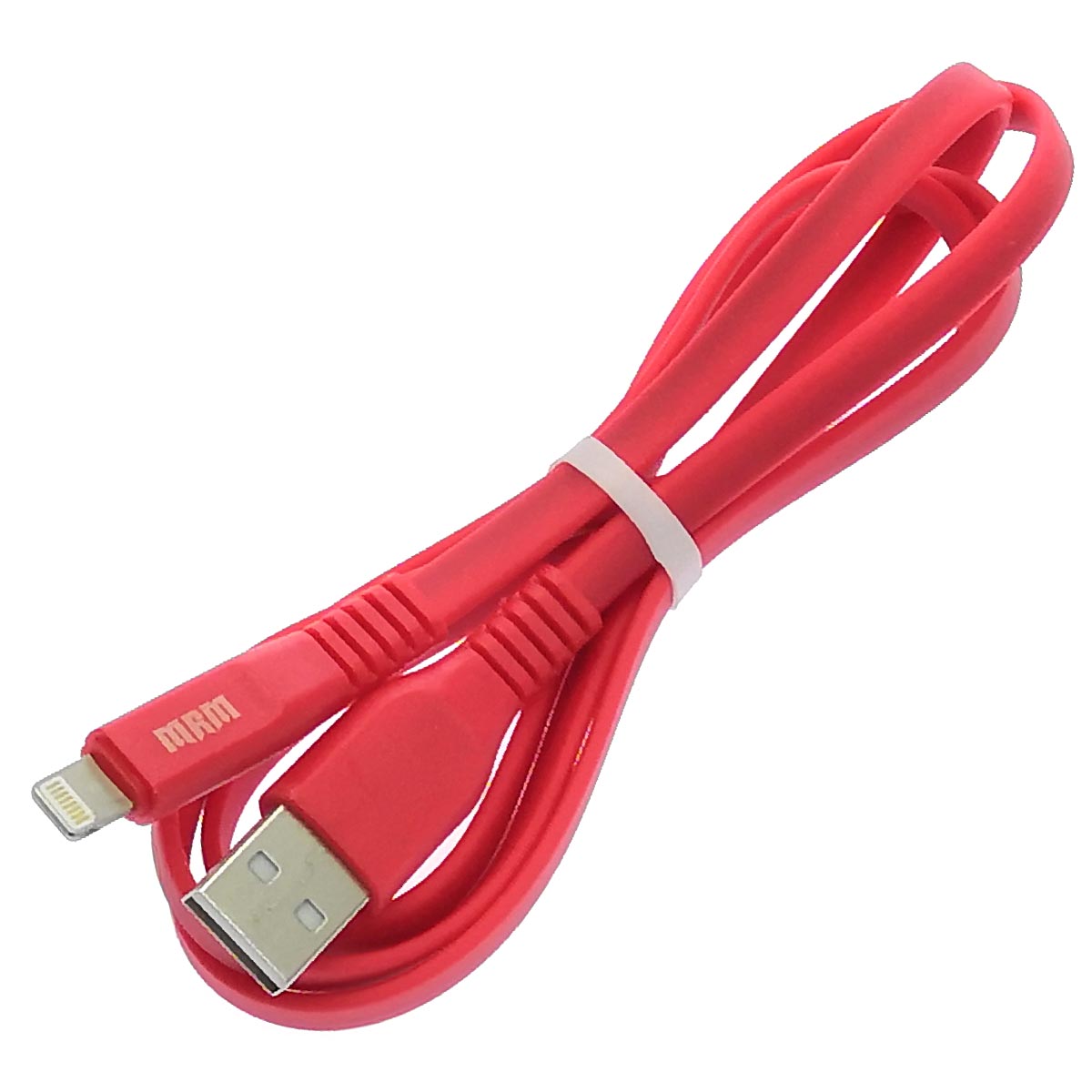 USB Дата кабель MRM RL55i, APPLE Lightning 8 pin, силикон, плоский, длина 1 метр, 3.0 A, цвет красный