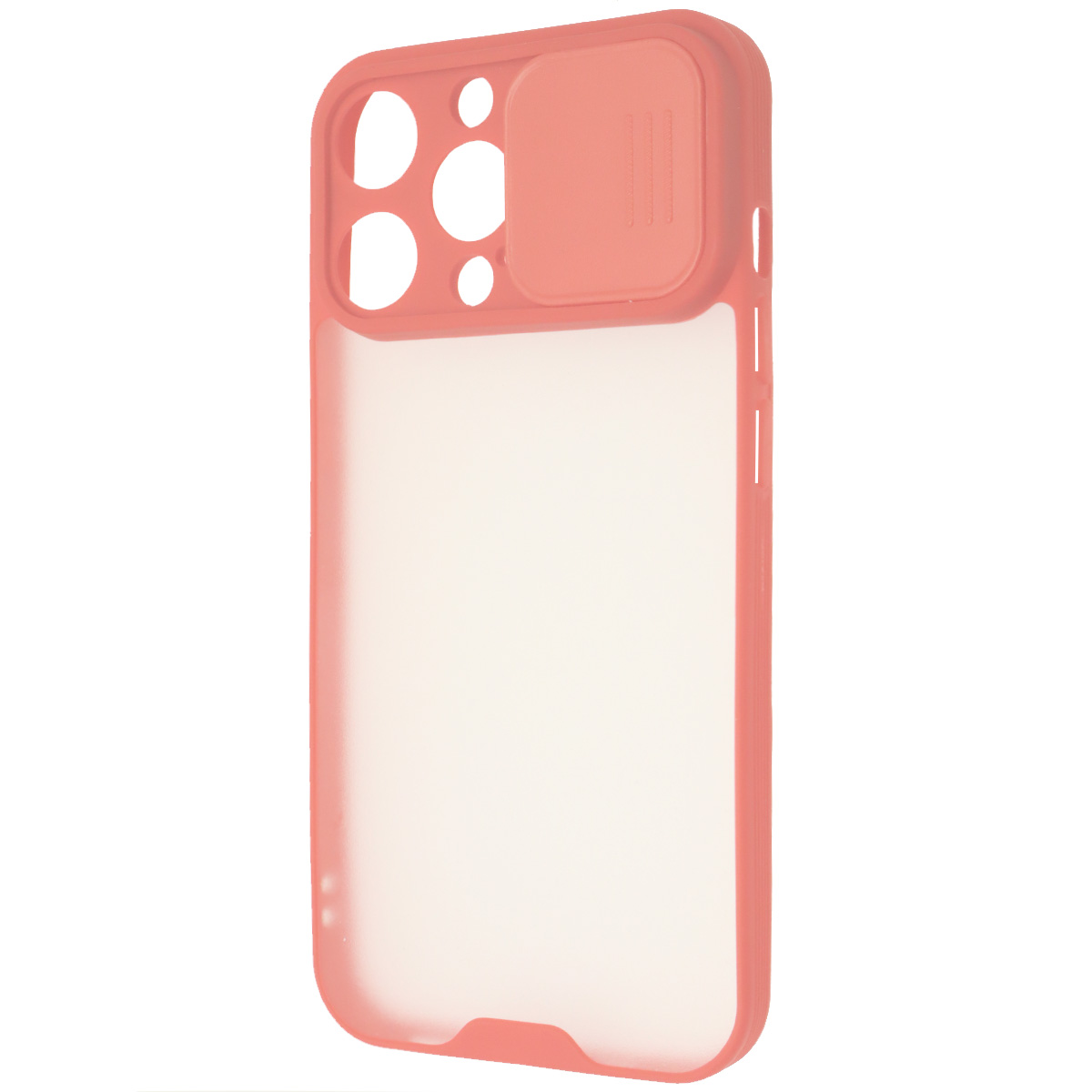 Чехол накладка LIFE TIME для APPLE iPhone 13 Pro (6.1), силикон, пластик, матовый, со шторкой для защиты задней камеры, цвет окантовки розовый