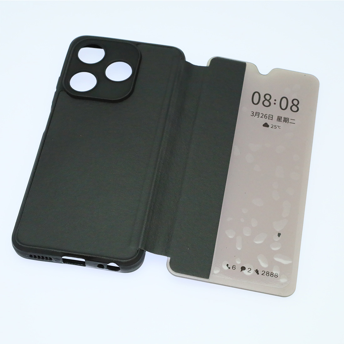 Чехол книжка Smart View Flips для TECNO Spark 10, TECNO Spark 10C, защита камеры, силикон, пластик, цвет черный