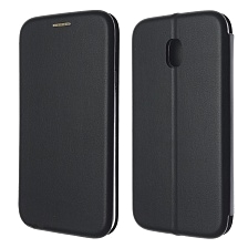 Чехол книжка STYLISH для SAMSUNG Galaxy J3 2017 (SM-J330), экокожа, визитница, цвет черный.