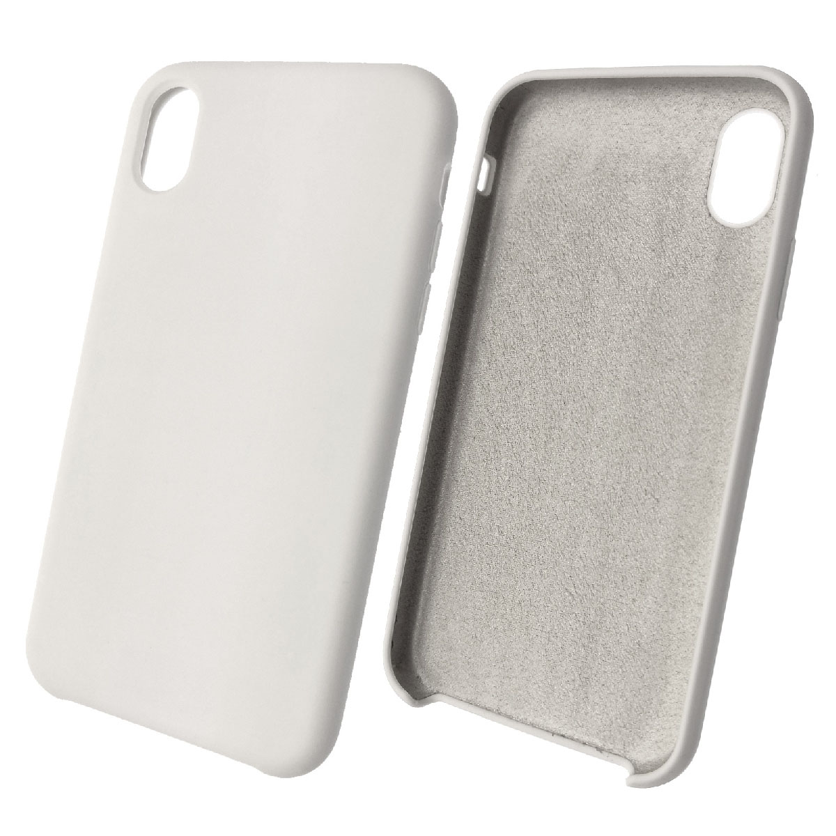 Чехол накладка Silicon Case для APPLE iPhone XR, силикон, бархат, цвет белый.