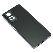 Чехол накладка для XIAOMI Redmi Note 12 Pro 4G, защита камеры, силикон, пластик, цвет черный