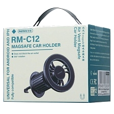 Автомобильный магнитный держатель для телефона REMAX RM-C12 в дефлектор, цвет черный