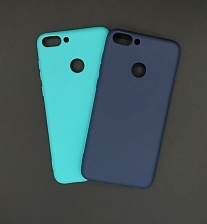 Чехол накладка для HUAWEI Honor 7S, 9 Lite, P Smart, силикон, матовый, цвет синий.