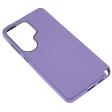Чехол накладка VICTORIA для SAMSUNG Galaxy S26 Ultra, силикон, пластик, текстура кожи, бархат, цвет сиреневый